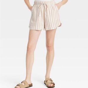 Universal Thread tan striped linen shorts
